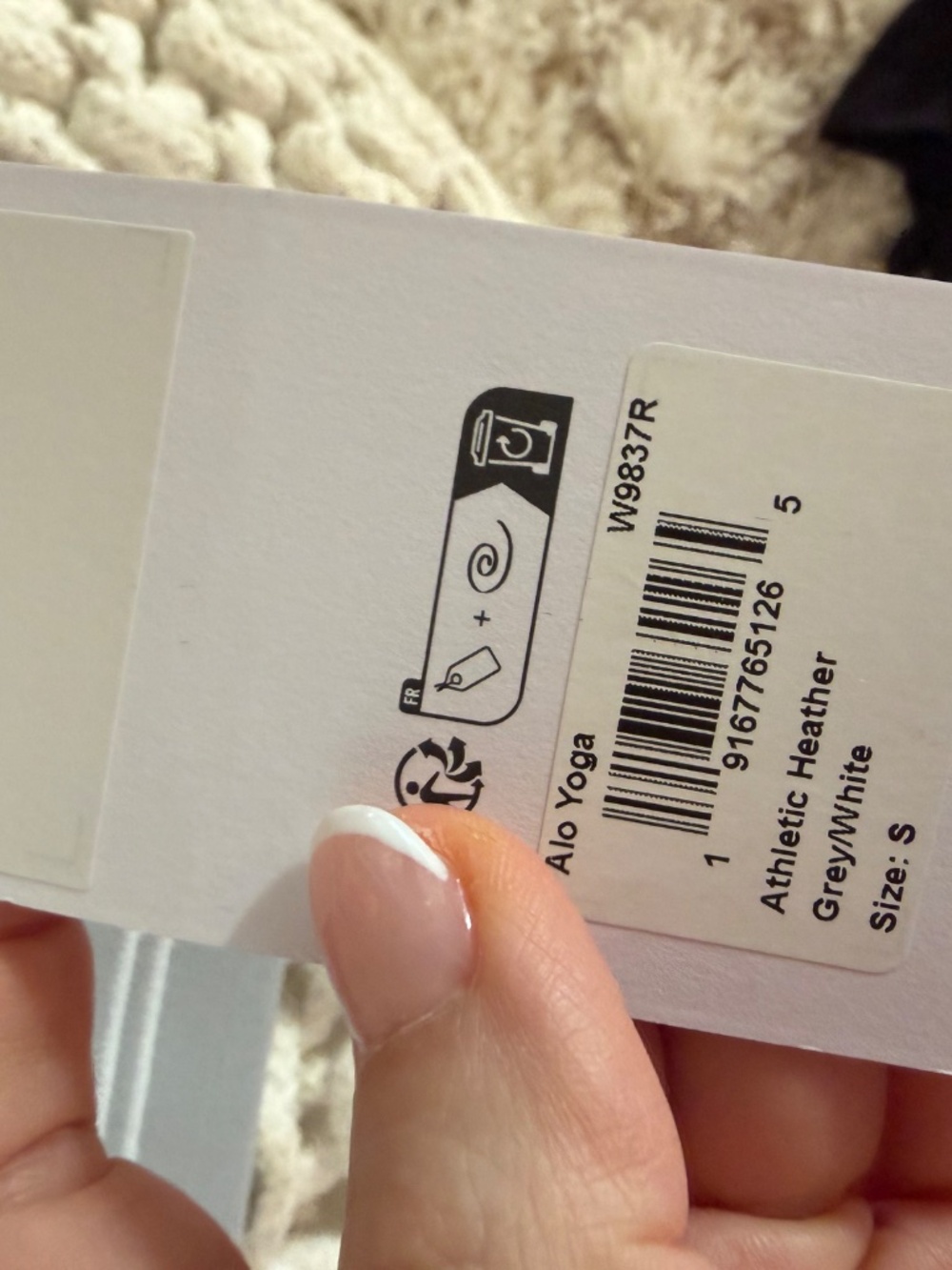 AloSoft Better Together Bra β Athletic Heather Grey/White β NEW WITH TAGS - Picture 2 of 4